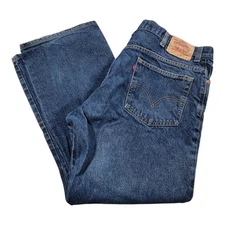 Levi's 517 Jeans Men's 44x30 Bootcut Medium Wash Blue Denim Y2K Distressed 