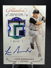 2022 Panini Flawless Luis Gonzalez Auto /15 Signature Prime Materials