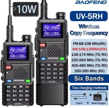 Baofeng UV-5RH 10W Walkie Talkie Air Band Long Range Type-C Ham Radio