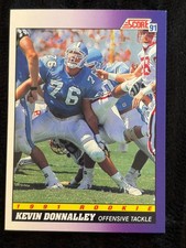 1991 Score Kevin Donnalley Rookie Card #607 Offensive Tackle NFL Trading Card In
