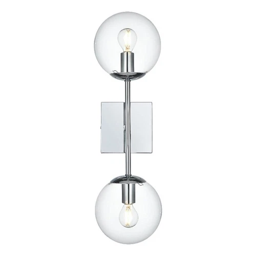 Living District Neri 6" Wall Sconce Clear Shade In Chrome - Picture 1 of 7