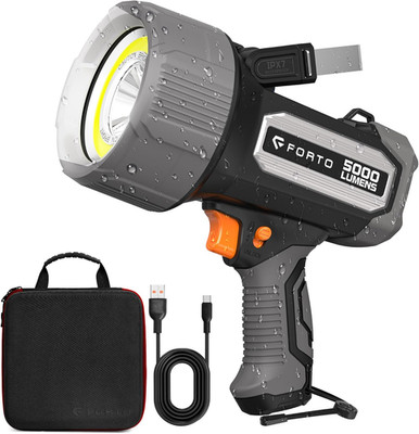 5000 Lumen Waterproof Rechargeable Spotlight with Carrying Case