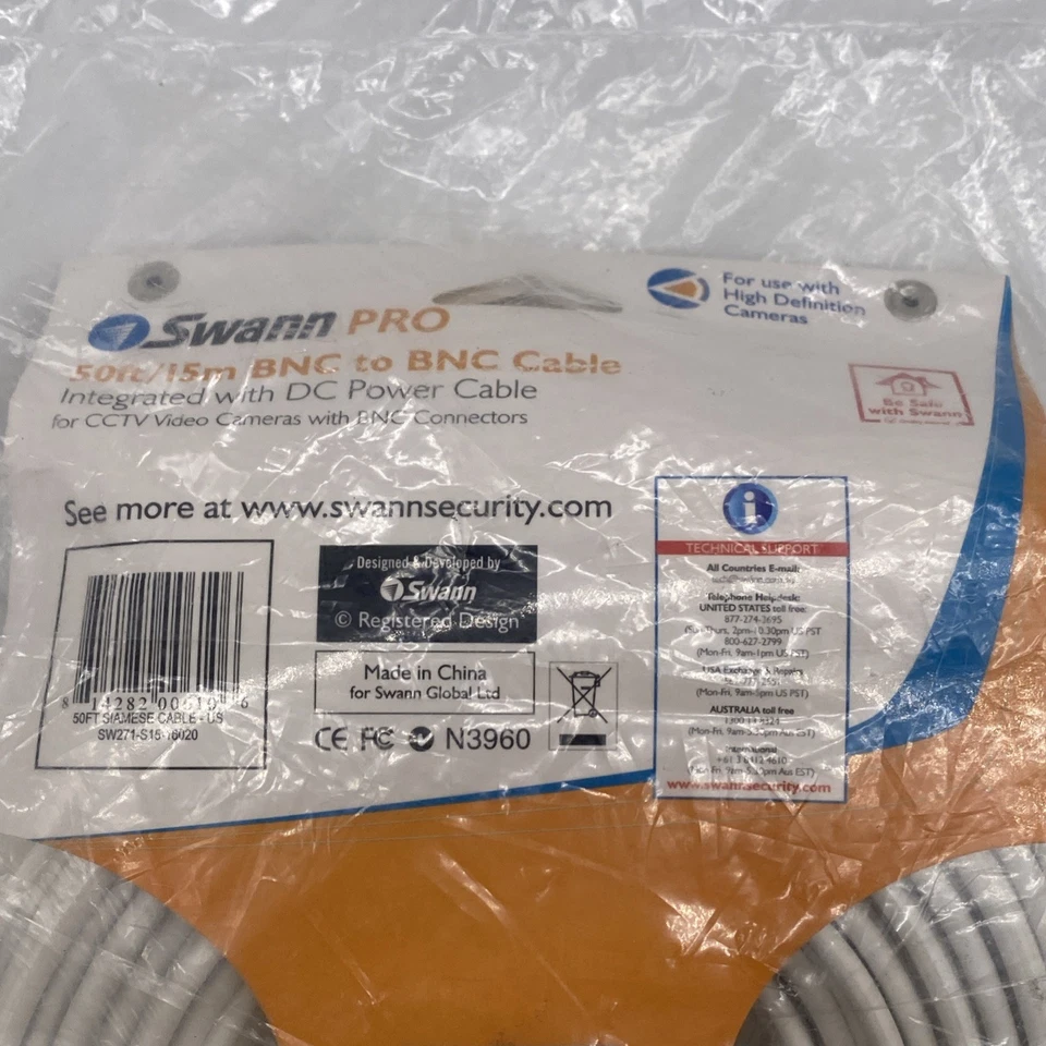 Swann Pro 50ft/15m BNC to BNC Video & Power Cable SW271-S15 - Image 4 of 4