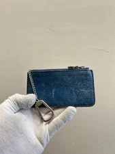 Authentic Louis Vuitton Epi Pochette Cles Coin Purse Case M63805 Blue Key Ring