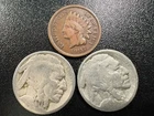 Indian Head Penny + 2 Buffalo Nickels Authentic Coin Collectors Pack + COA #323