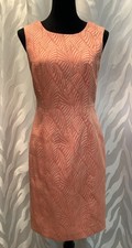 Calvin Klein Coral Textured Jacquard Sheath Pencil Career Dress 6