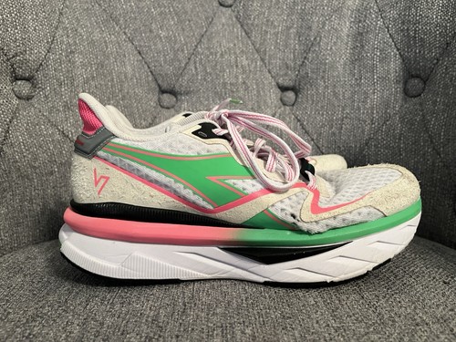 Scarpe da ginnastica Diadora Atomo V7000 bianco verde rosa sneaker misura 7,5 - Foto 8 di 16
