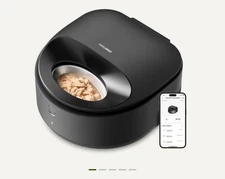 USED. PETLIBRO POLAR STEEL PLATE BLACK Pet Cat Small dog Feeder Automatic