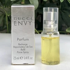 💝MINIATURE Vintage ENVY Gucci PURE PARFUM Recharge 1/4oz Mini Perfume Spray NIB