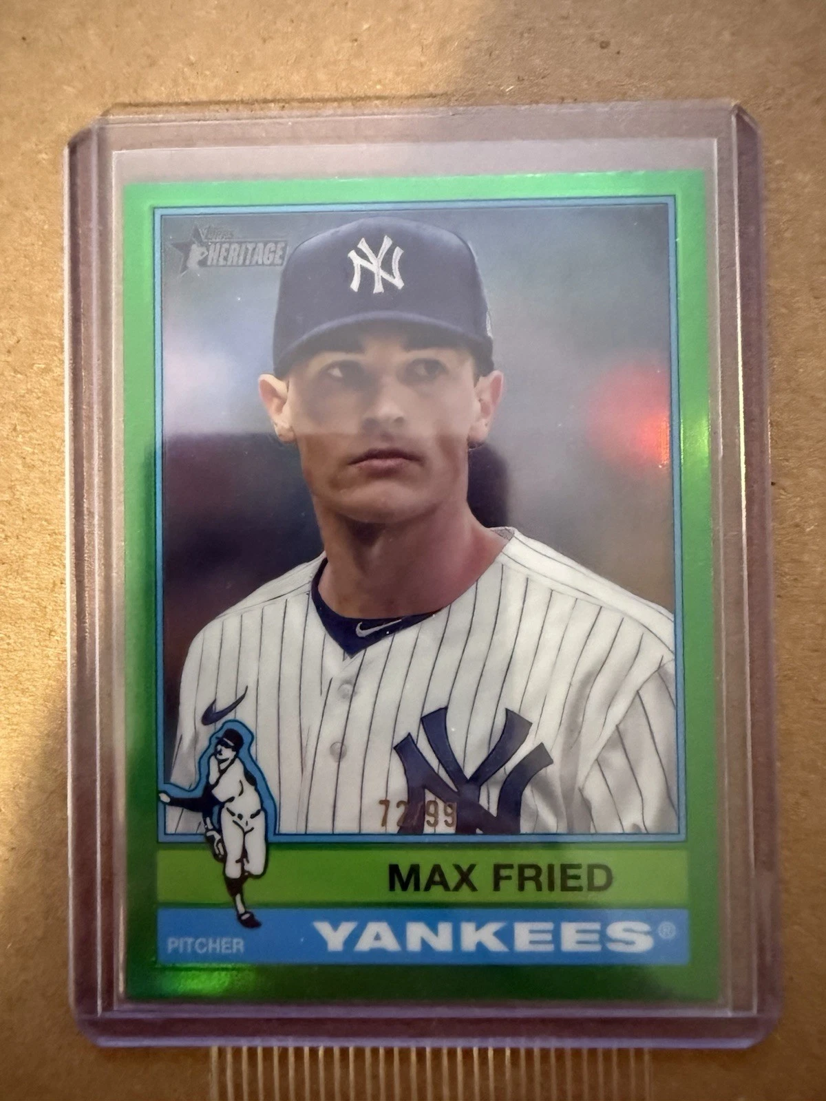 2025 Topps Heritage Max Fried Green Refractor Chrome #244 /99 Yankees SP Rare