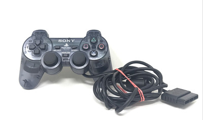 Sony PlayStation 2 PS2 DualShock Controller Smoke Transparent Clear Gray Tested
