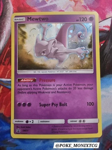 Pokemon TCG Mewtwo SM77 Black Star Promo Holo Sun & Moon - LP