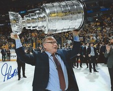 Jim Rutherford Signed 8x10 Photo Stanley Cup Pittsburgh Penguins Autographed COA