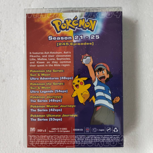 POKEMON (SEASON 21-25) VOL.1-245 END US ENGLISH VERSION REG ALL ANIME DVD - Imagen 2 de 8