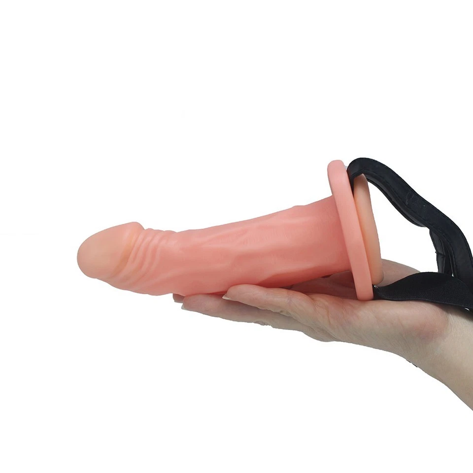 Consolador unisex hueco masculino con correa extensión de pene juguetes sexuales para hombres parejas Foto 3 de 4