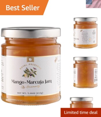 Gourmet Tropical Mango & Passion Fruit Jam for Spreading and Cooking - 7.6oz