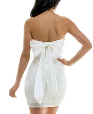 white bodycon dresses for juniors Alex & Sophia Juniors' Faux Pearl Mesh Bodycon Dress - Ivory