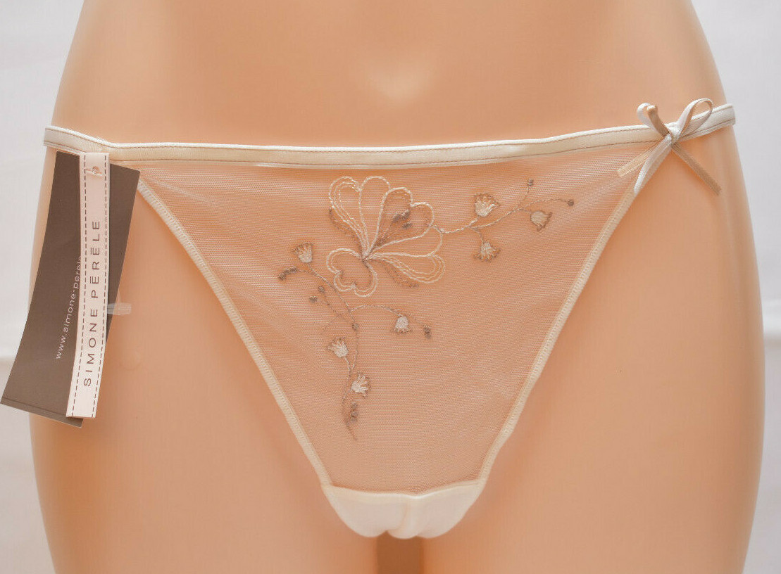 String Dentelle Simone Perele Alizes - Taille FR 4 (44), Noir, Neuf Avec étiquettes