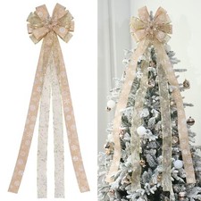 Christmas Tree Topper Bow Large Christmas Bow Tree Topper for Xmas Ornament H...