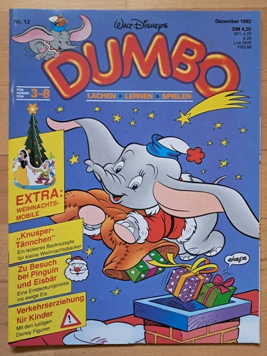 1992 Walt Disney's Dumbo No.12 with Craft Sheet Christmas Mobile - Excellent Z0