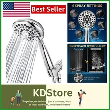 Ergonomic High-Pressure Handheld Shower with 6 Modes - Easy Install 60" Hose