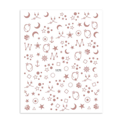 3DSilber glänzend Stern/Mond Sternzeichen Galaxie Design Nagelsticker Aufkleber Maniküre Kunst