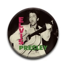 Licensed 1.25" Pinback Button Elvis Presley First Album (Approx. 1¼", 32mm)