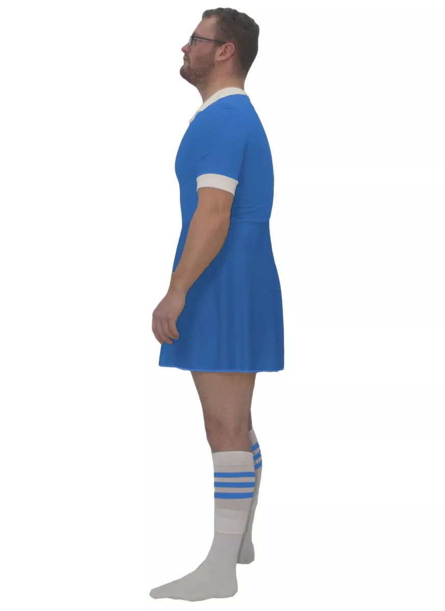 Mens Blue Football Dress Costume Funny Soccer Fancy Dress World Cup UK