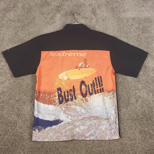 Orange Clothing Co Shirt Medium M Mens Black Surfing Collared Flip Collar S/S - Picture 7 of 8