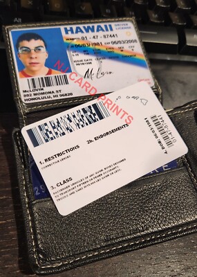 McLovin Novelty ID card / Superbad Movie / Hawaii License. Wallet