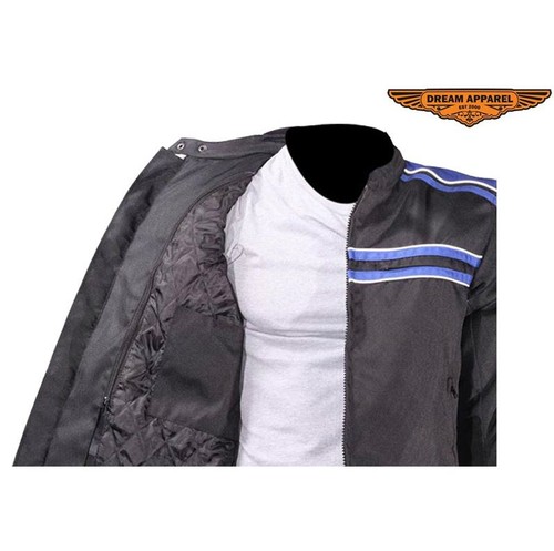 Motorcycle Jacket Lightweight, Black Blue - Foam Based Certified Armor Biker New - Picture 5 of 8