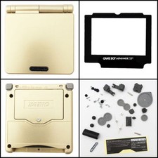 GBA SP Game Boy Advance SP Replacement Housing Shell Screen Lens Gold USA