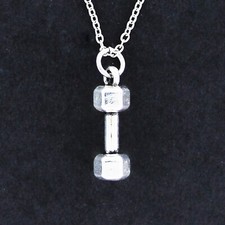 Collar MANCUERNA solo con cadena o dije - Pesas de entrenamiento con placa de plata de peltre