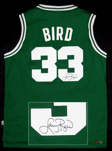 Larry Bird Autographed Celtics Official NBA Basketball Green Jersey ASI Proof