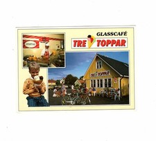 Postcard Träslövsläge / Sweden / glass café Tre Toppar 
