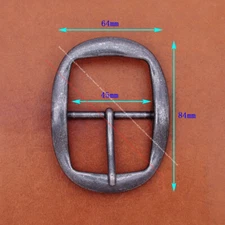 Vintage Silver Huge Western Center Bar Pin Belt Buckle for Leathercraft Fit 45mm