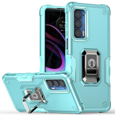 For Motorola Moto G60 G60s G50 5G Shockproof Ring Stand Case + Screen Protector