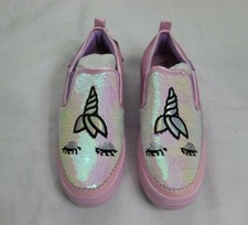 Skechers Flip Kicks Reversible Twi Lites Pink Unicorn Girls Sparkle Sneaker Sz 4