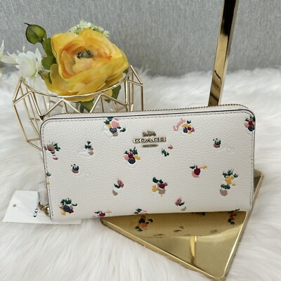 Coach C6314 Accordion Zip Wallet With Floral Print NWT - Main Image