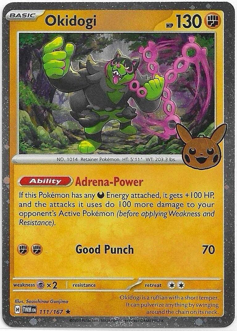 Pokemon TCG Card - Okidogi 111/167 Holo | Trick Or Trade 2024 Set | NM/MINT!