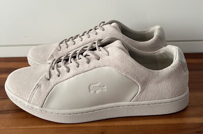 Lacoste Carnaby Evo 118 Champagne Beige Suede/Leather Women s Sneakers Size 8.5 