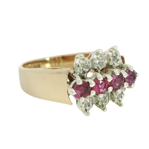 Vintage Vintage 9ct Gold Diamond and Ruby Ring dated 1979 - Picture 5 of 5