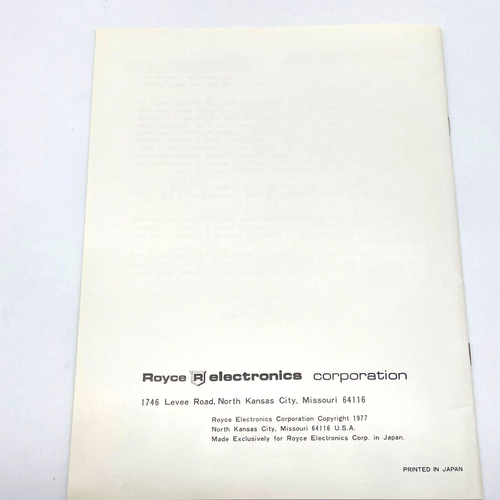 Vintage 1979 Royce Model 609 CB Owner's Manual Packet w/ Schematic - Picture 3 of 4