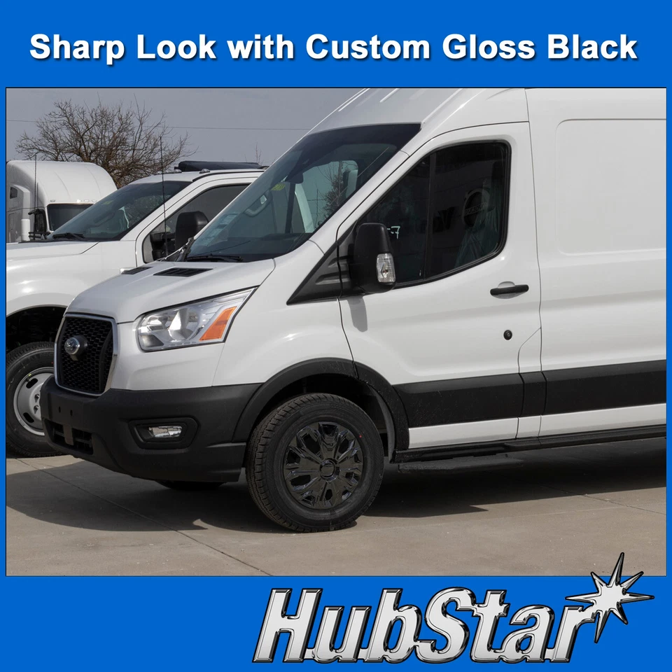 NEW Hubcap for Ford Transit 150, 250, 350 - 2015-2024 - 16-in, Gloss Black, 1 pc - Image 3 of 4