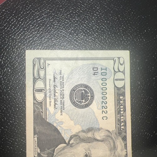 ID 00000222 C, Low Serial Number $20 Federal Dollar Bill Series 2006 - Picture 3 of 8