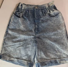GITANO distressed HIGH Waist MOM Jeans ACID WASH Sz 8 SHORTS