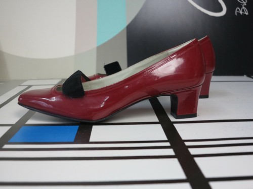 Red Ladies Shoes 5.5 Pumps Ballerinas 70s TRUEVINTAGE Women Shoes - Picture 6 of 10