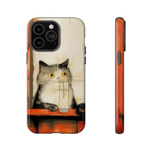Cat Drinking Glass of Water - Phone Ink Cover Case for iPhone, Galaxy, Pixel - 第 82/281 張圖片