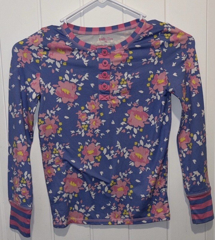 Matilda Jane Size 10 floral blue and pink long sleeve pajama top shirt 