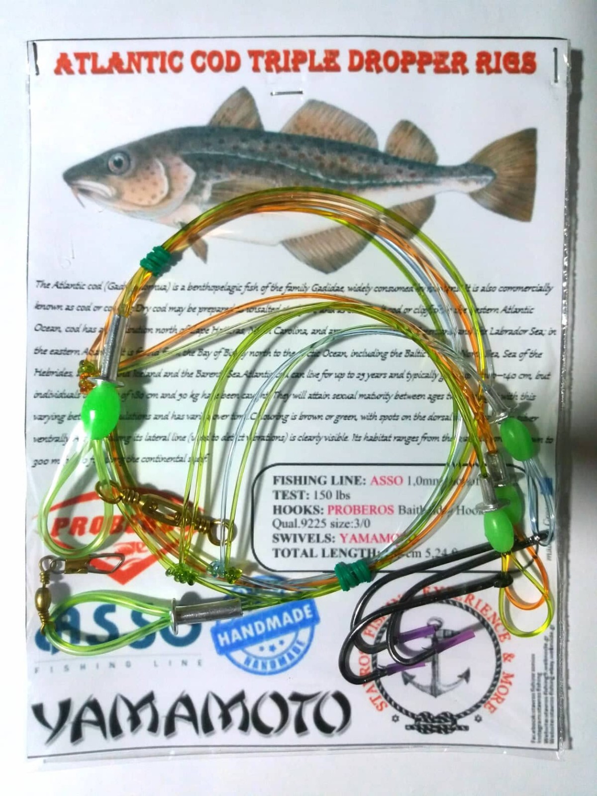 High Mid Low fishing rig-Triple Dropper rig-Deep sea saltwater Atlantic  Redfish